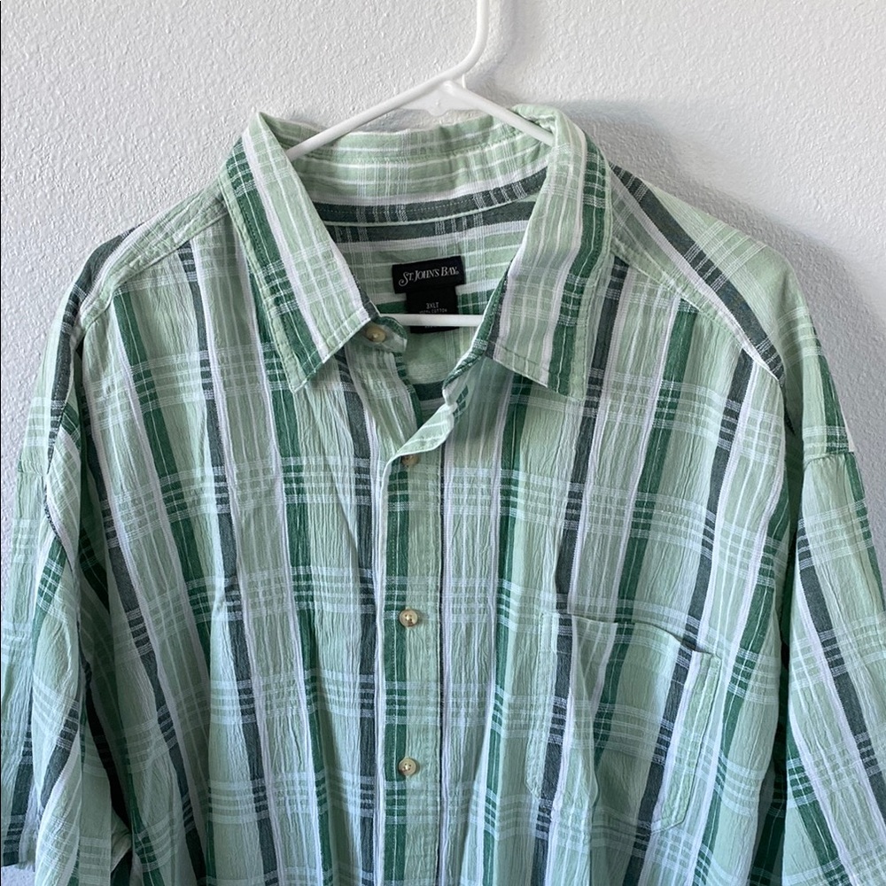 St. John's Bay Green Plaid Men's Shirt